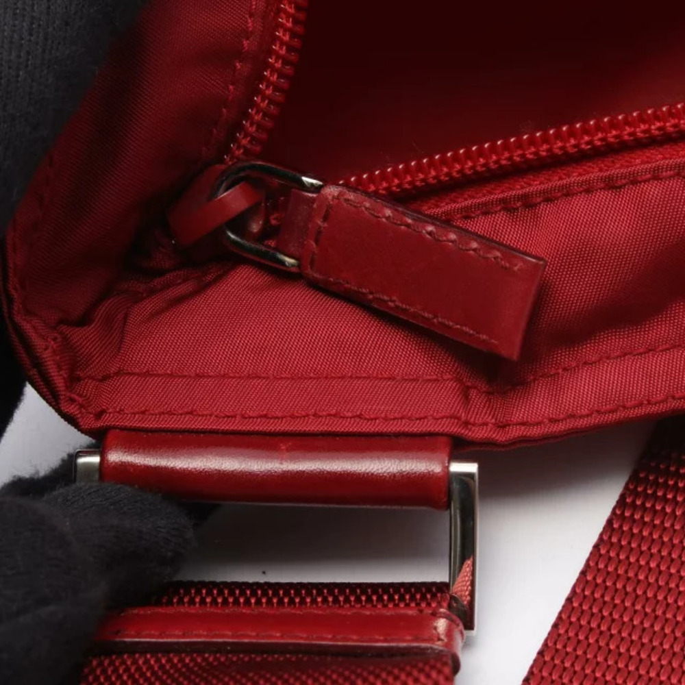 Prada Triangle Shoulder Bag Leather Red - Picture 6 of 6